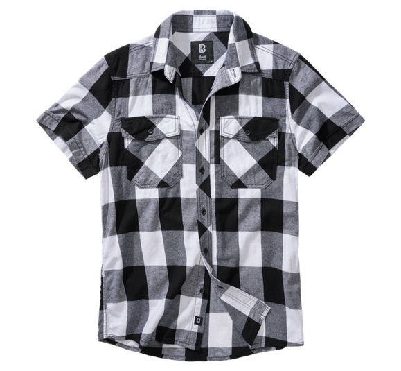 Shirt Brandit Check short sleeve, white - black