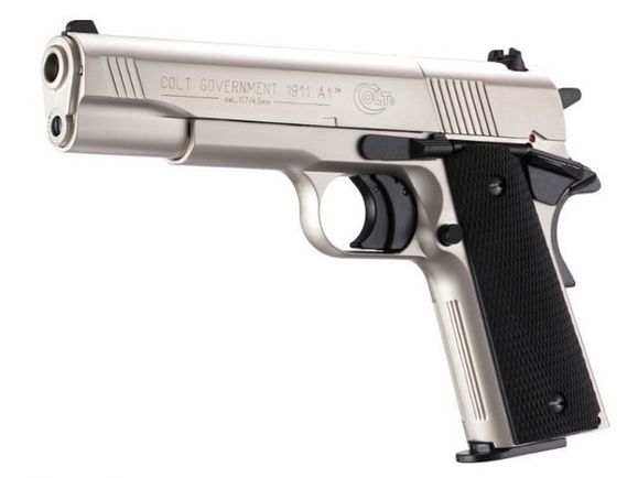 Gas pistol Umarex Colt Government 1911 A1, nickel, cal. 9 mm